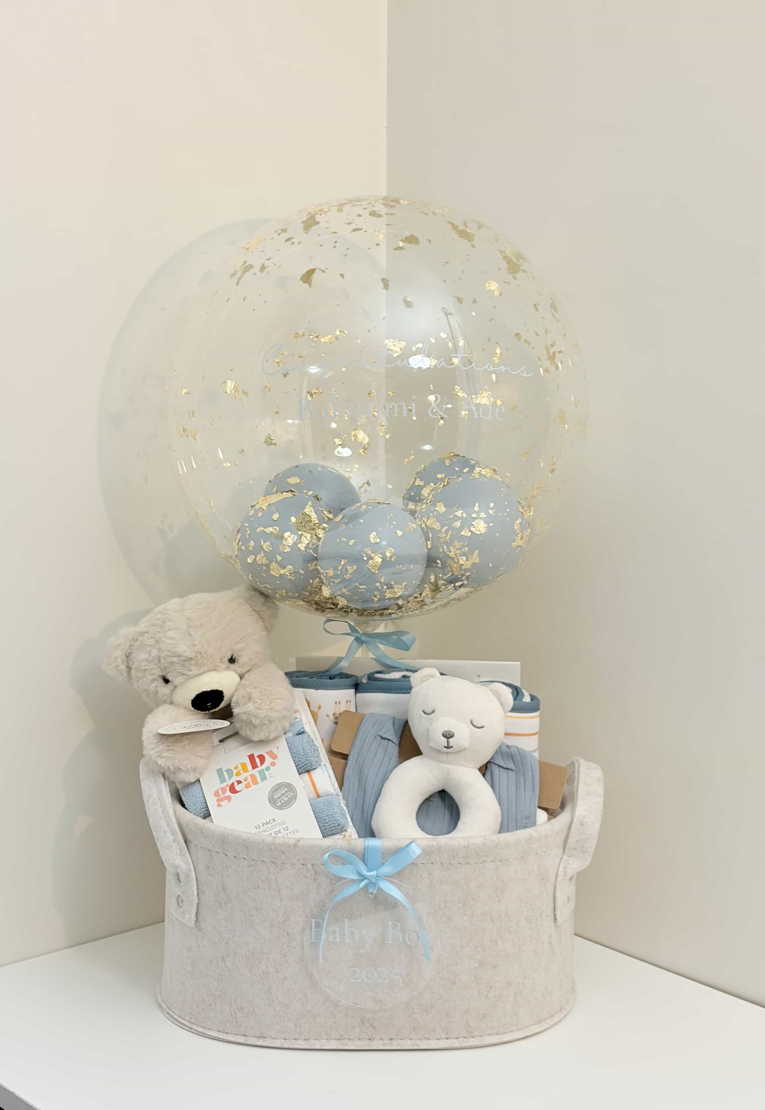 Neutral Blue Baby Basket