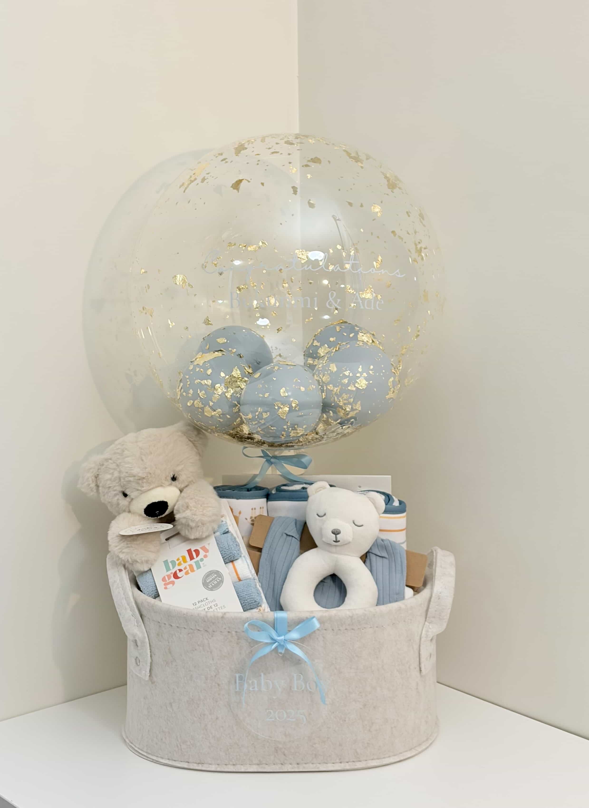 Neutral Blue Baby Basket