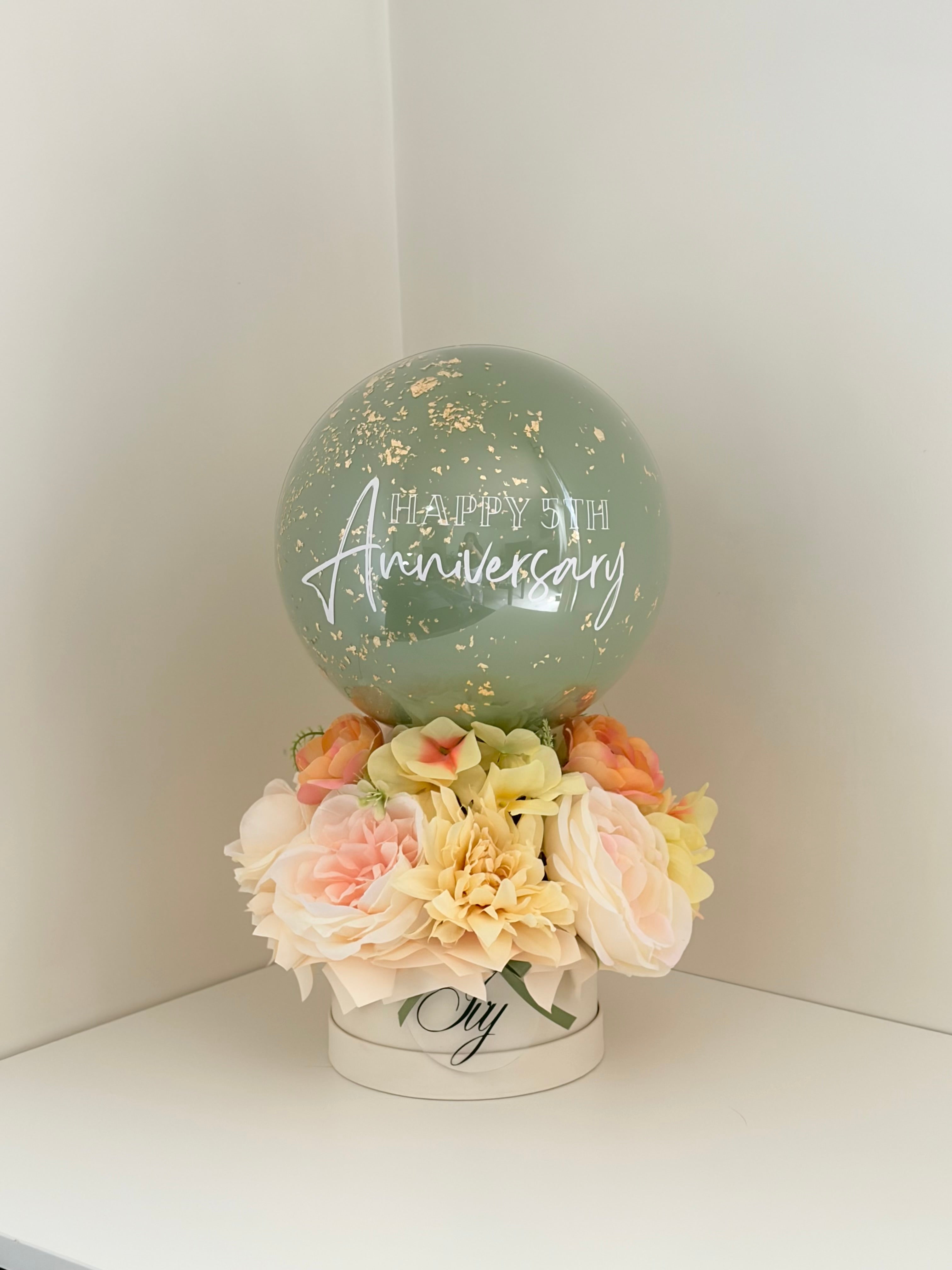 Artificial Flowers Bubble Balloon Bouquet