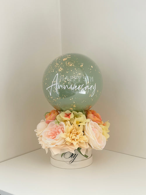 Artificial Flowers Bubble Balloon Bouquet