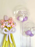 Lavender Bubble with Pastel Flower Bouquet Package