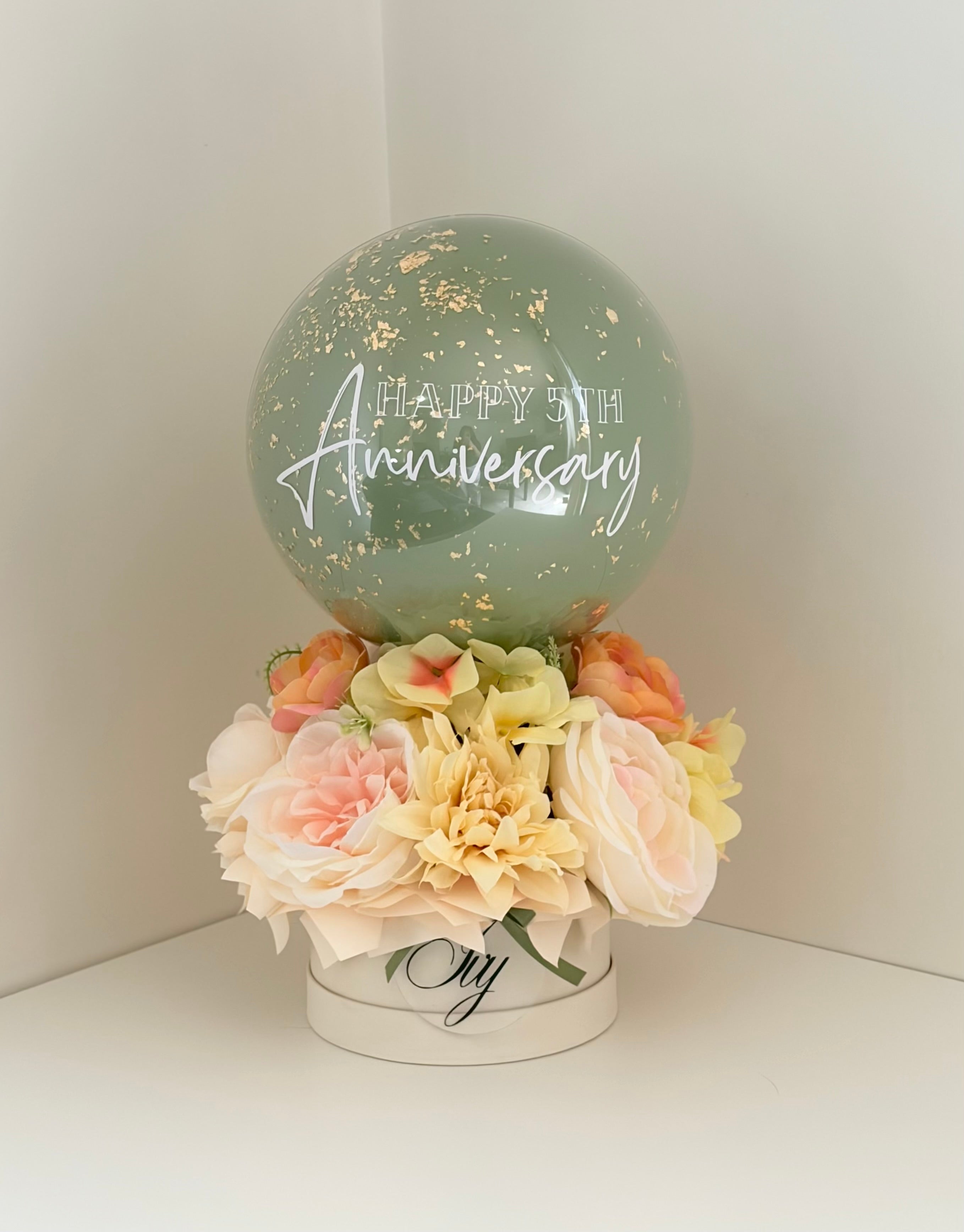 Artificial Flowers Bubble Balloon Bouquet