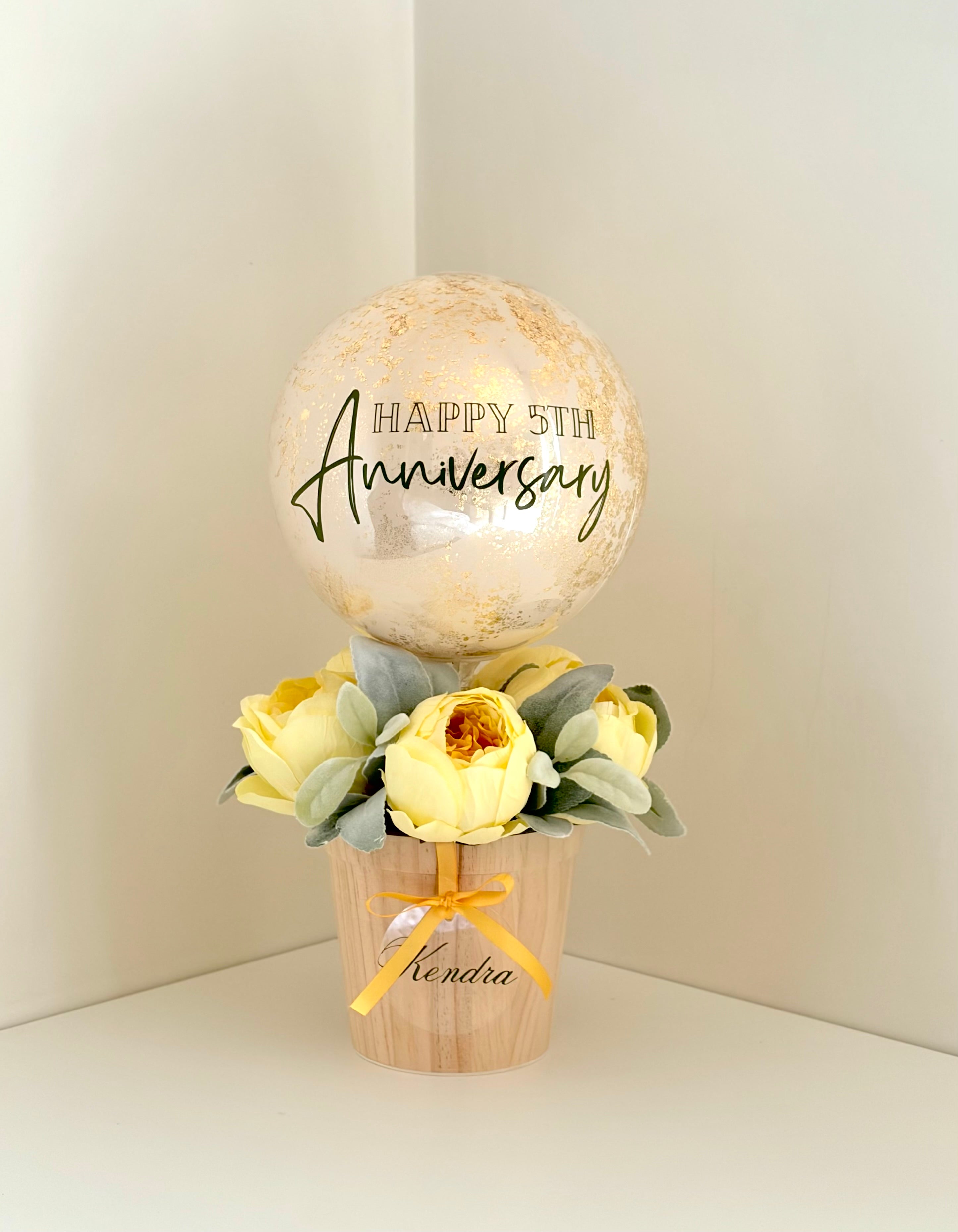 Artificial Flowers Bubble Balloon Bouquet