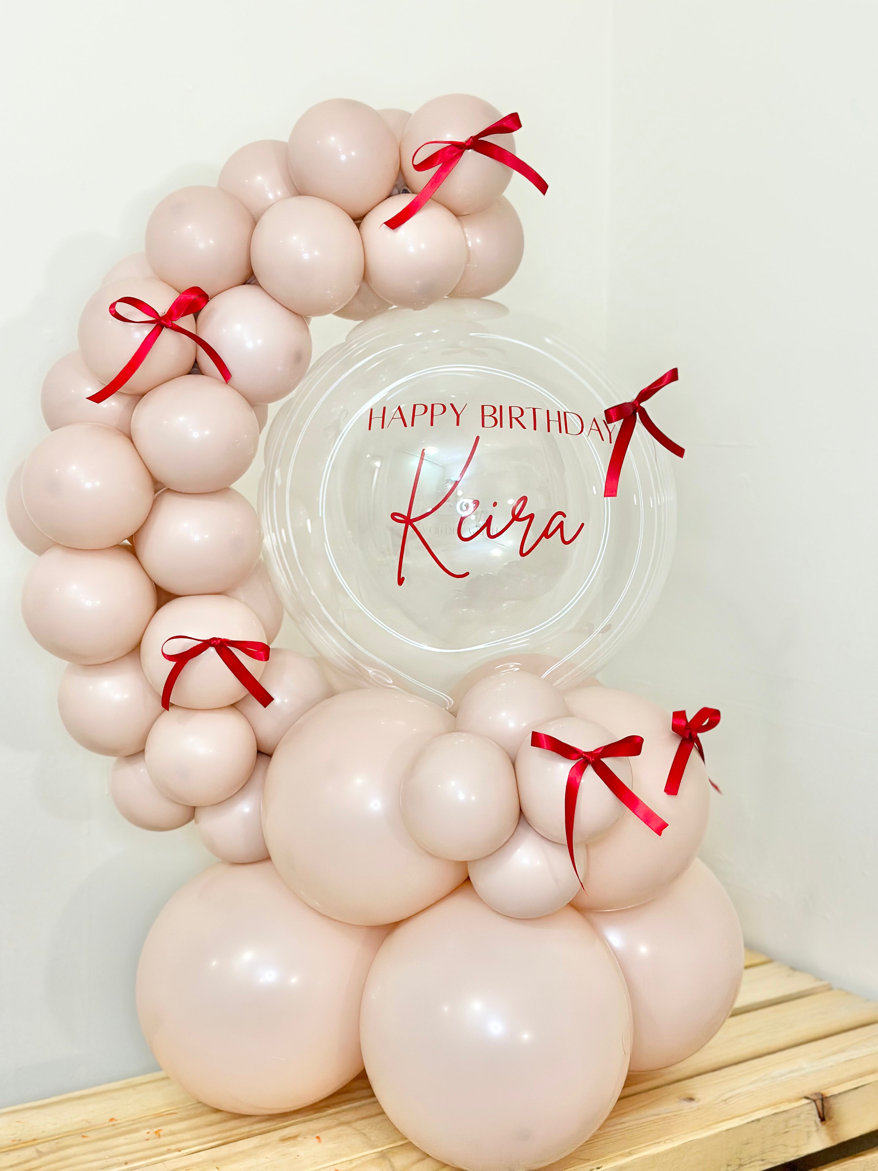 Red Bow Themed  Balloon Hug