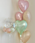 Helium Filled Bobo Balloon with Foil Hearts