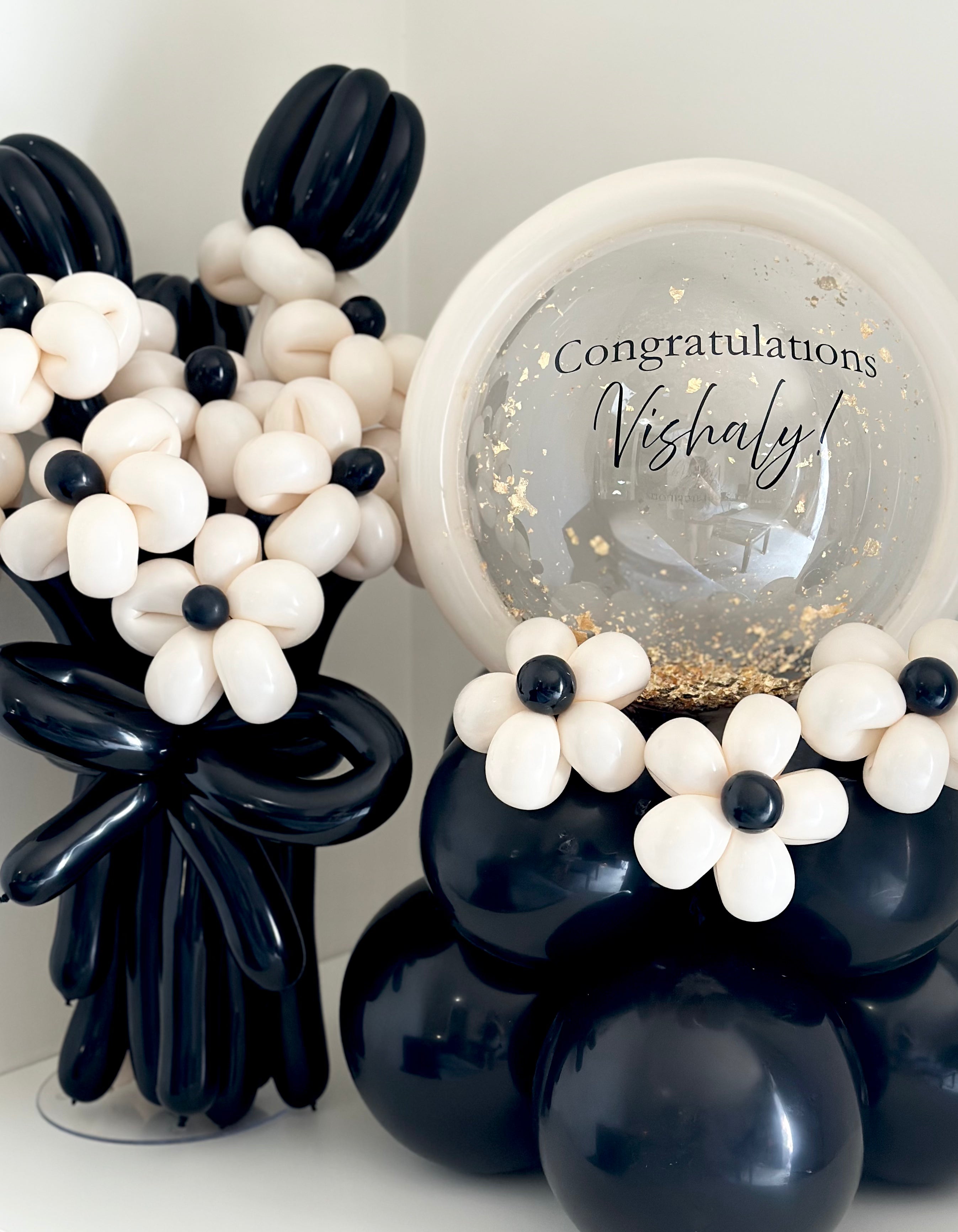 Flower Balloon and Bubble Bouquet Package