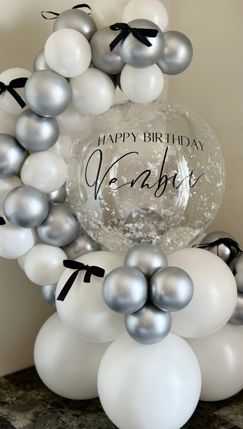Silver Themed Balloon Hug
