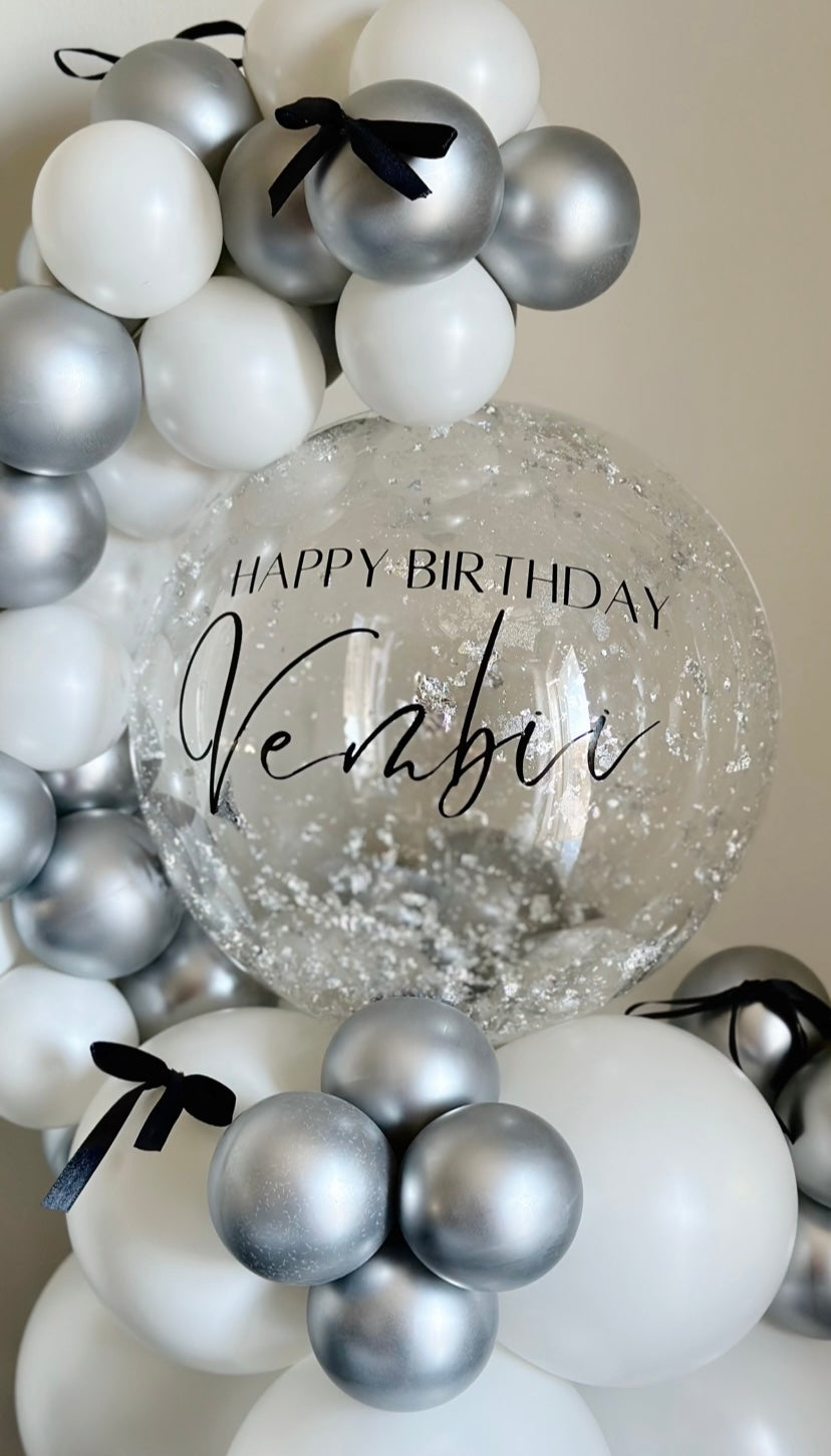 Silver Themed Balloon Hug
