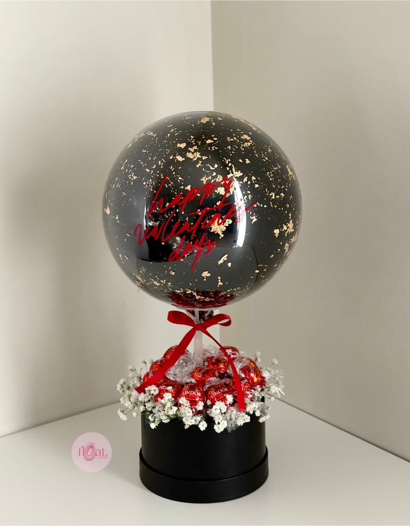Delicate Baby's Breath and Chocolates Hot Air Balloon Bouquet