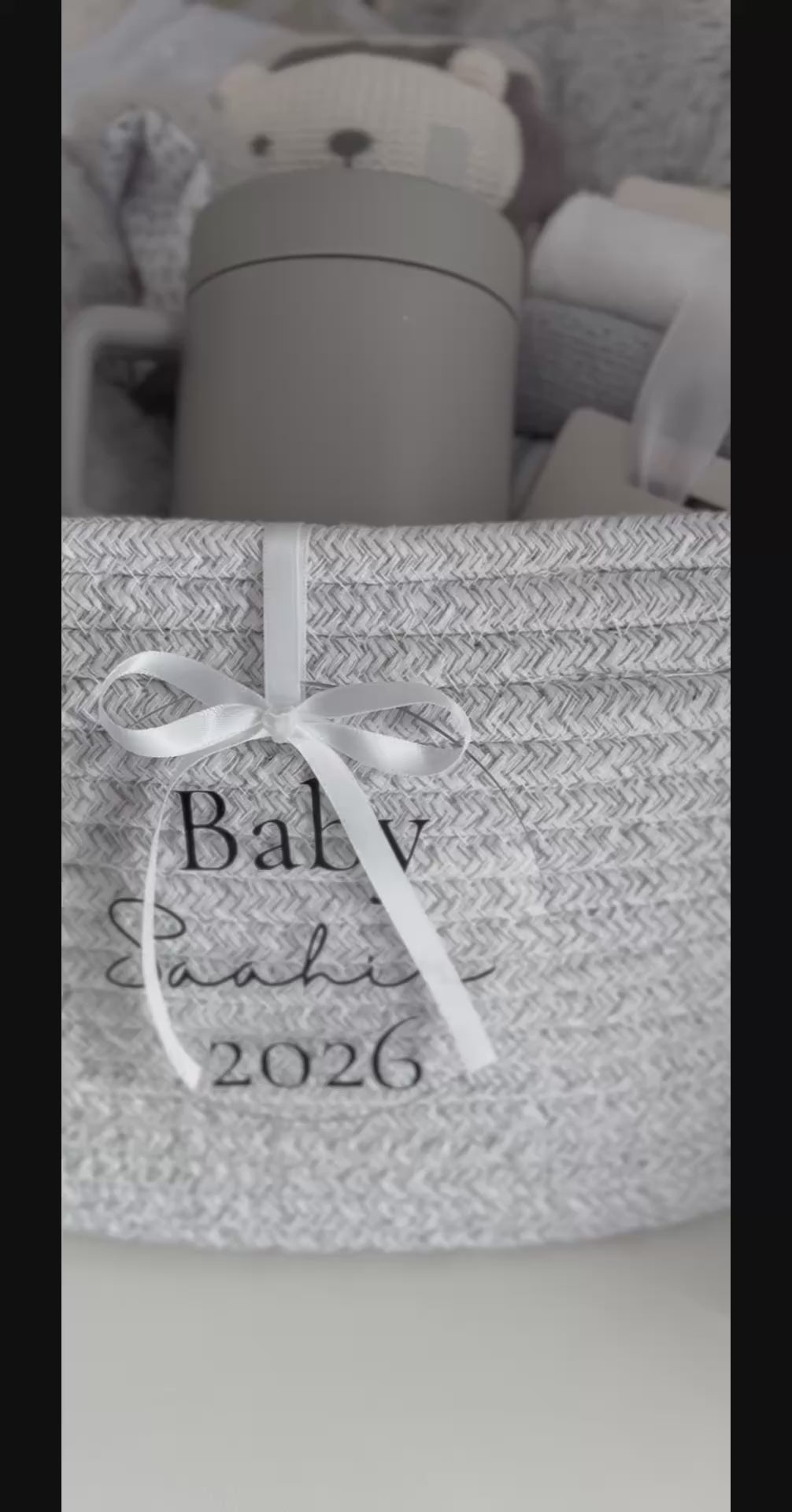 Grey and Silver Baby Basket